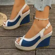 Toe-Cross Strap Wedge Slingback Shoes - 4