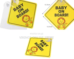 Baby on Board Car Sign - Yellow, Reusable PVC