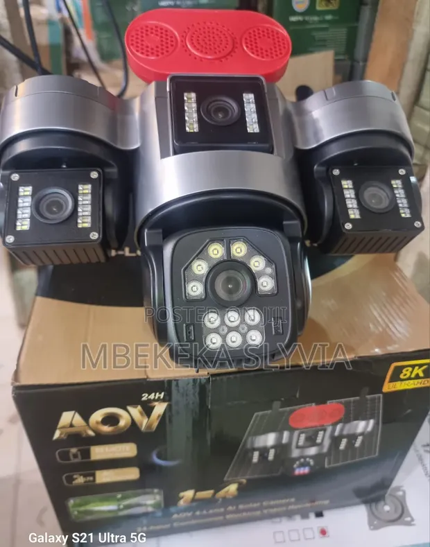 AOV Solar-Powered PTZ Security Camera with Multi-Lens - 1