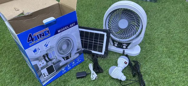AC/DC Desk Fan with Solar Panel - 1