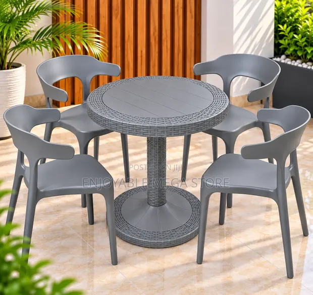 Quality Modern Stackable Plastic Dining Table and Chairs - 1
