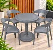 Quality Modern Stackable Plastic Dining Table and Chairs - 2