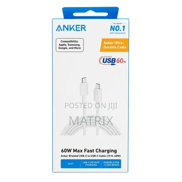 Anker USB C to C Cable 10ft Braided - 1