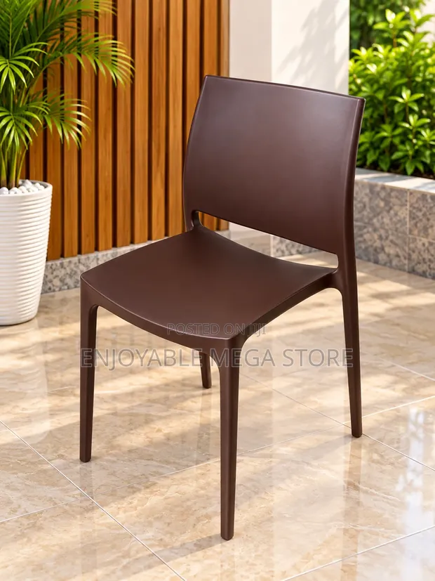 Coffee Brown Plastic Chairs (Brand New) - 1