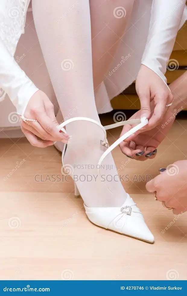 White Wedding Body Socks - 1