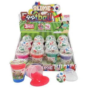 Pack of 12 Slime Pots (3 Colors) with Squishy Soccer Ball