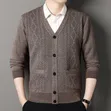 Men's V-Neck Cardigan Sweater - 3