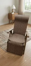 Folding Reclining Lounge Chair Bed - Grey - 2