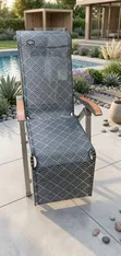 Folding Reclining Lounge Chair Bed - Grey - 4