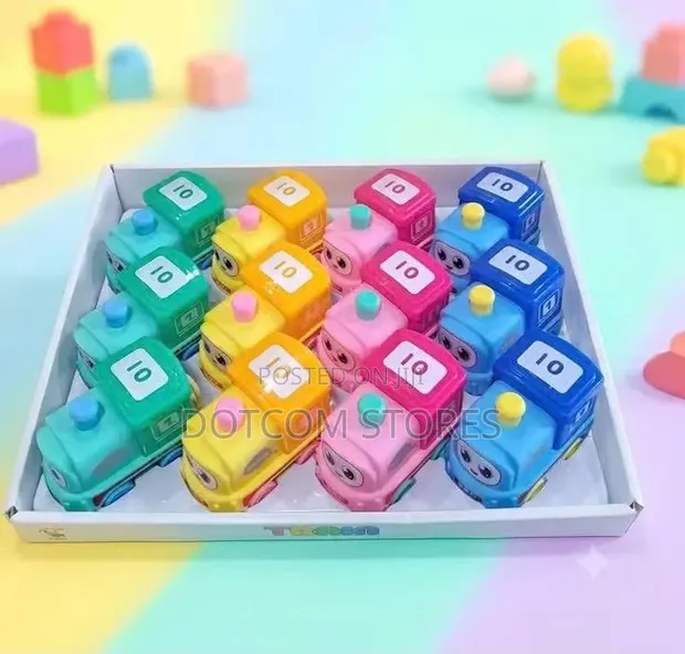 12pcs/Set Small Colorful Plastic Toy Trains - 1