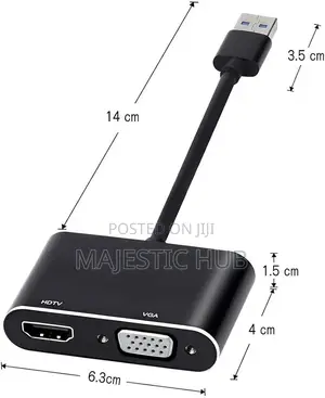 USB to HDMI VGA Adapter, 1080P Dual Display with Audio