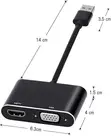 USB to HDMI VGA Adapter, 1080P Dual Display with Audio - 1
