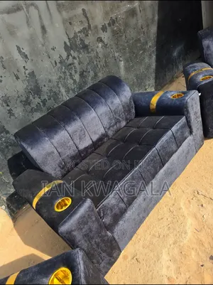 Simple 5-Seater Sofa Set with Cup Holders