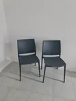 Dark Gray Plastic Kitchen Chair - 1
