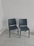 Dark Gray Plastic Kitchen Chair - 2