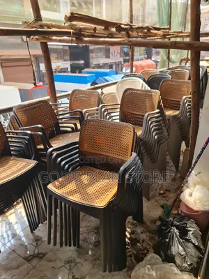 Crossed Mesh Back Plastic Chairs