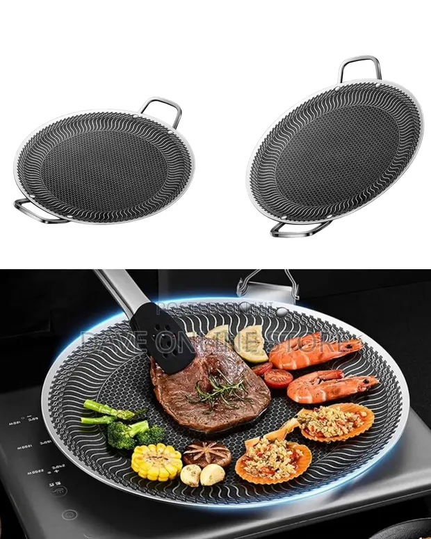 Outdoor Baking Tray Frying Pan Round BBQ Grill - 1