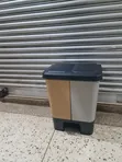 2 Compartment Step-On Plastic Dust Bin - 1
