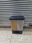 2 Compartment Step-On Plastic Dust Bin - 2