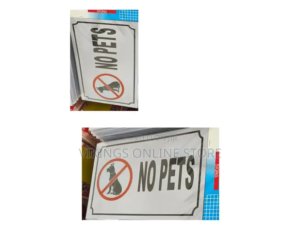 5 Pieces 'No Pets' Sign Sticker (A4 Size) - 1
