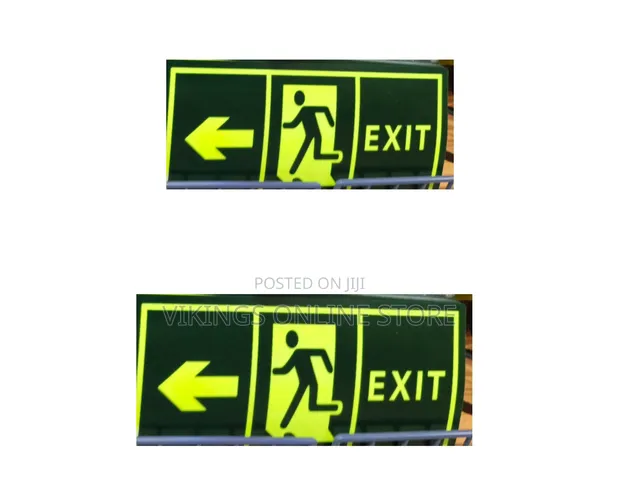 5 Pieces Glow-in-the-Dark Emergency Exit Sign Stickers - 1