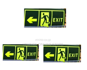 5 Pieces Glow-in-the-Dark Emergency Exit Sign Stickers