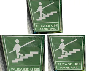 5 Pieces A4 Size 'Please Use Handrail' Stair Sign Sticker