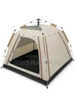 Beige 4-Person Camping Tent
