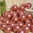 100 Pcs Rose Pink 12 Inch Chrome Metallic Balloons - 2