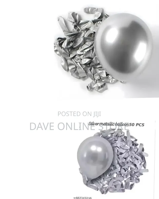 12-inch Pearl Latex Silver Balloons (50 PCS) - 1