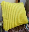 Synthetic Stripped Cushion - Yellow - 2