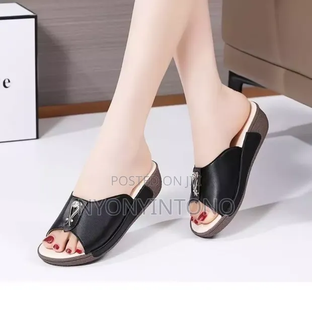 Comfort Soft Open-Toe Wedge Slip-On - 1