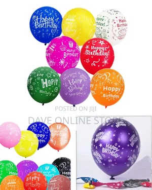 100Pcs "Happy Birthday" Printed Latex Balloons