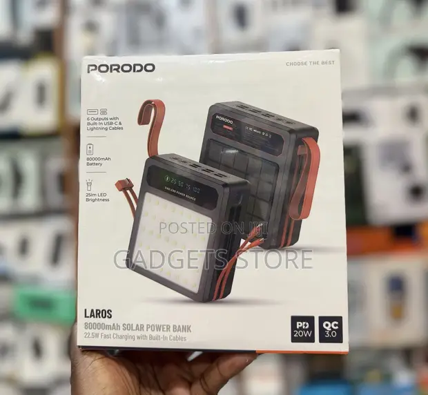 Porodo Laros 80000mAh Solar Power Bank - 1