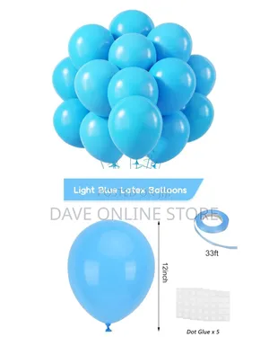 100pcs 12 Inch Light Blue Latex Party Balloons