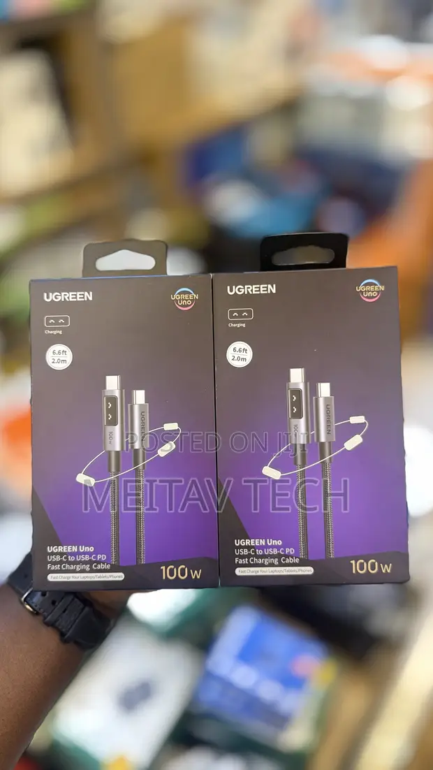 Ugreen Uno USB-C to USB-C Cable 100W LED Display - 1