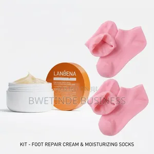 LANBENA Foot Repair Cream & Silicone Heel Socks Kit