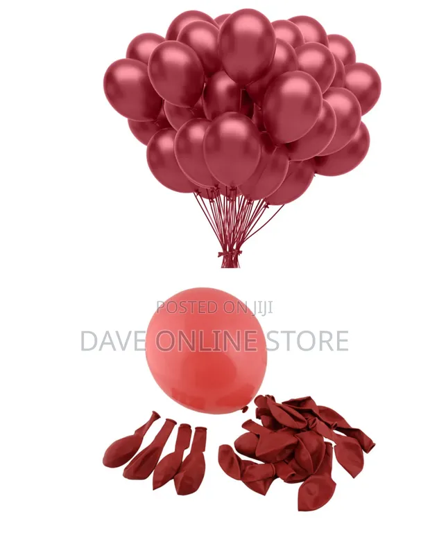 100pcs Shiny Burgundy Balloons (12 Inch) - 1