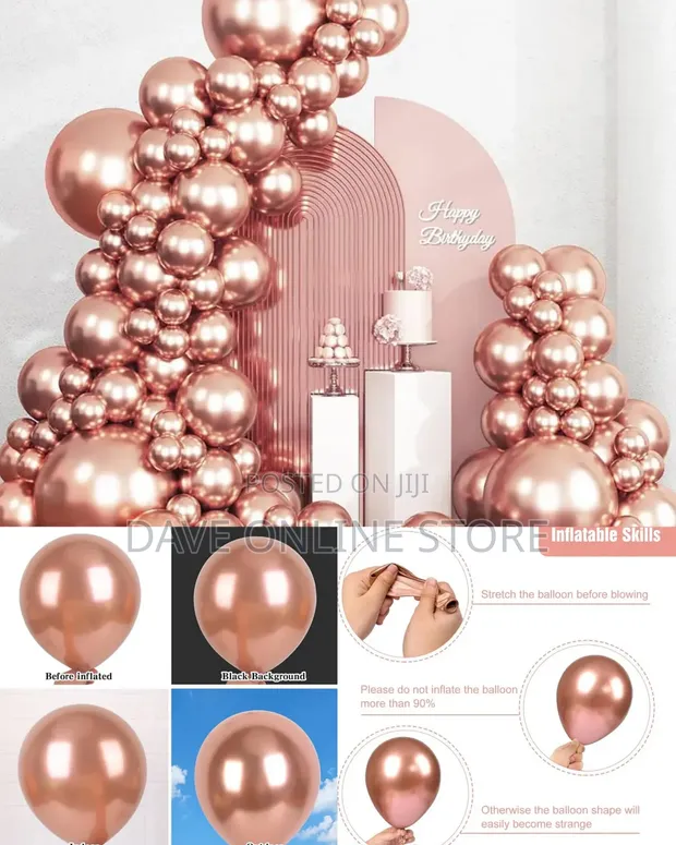 50 Pcs Rose Gold Balloons (12 Inch) - 1