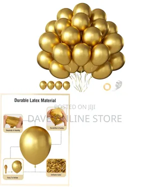 50 Pcs Metallic Gold 12 Inch Balloons