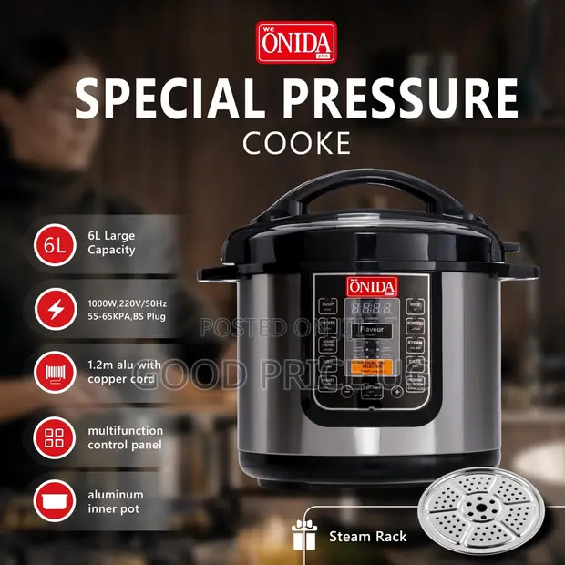 Onida Plus 6L Digital Electric Pressure Cooker - 1