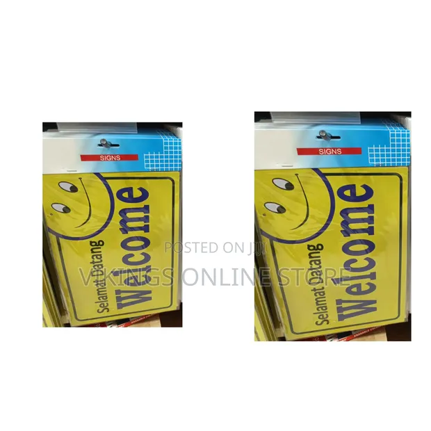 5 Pieces A4 Welcome Signage Sticker for Office Safety - 1