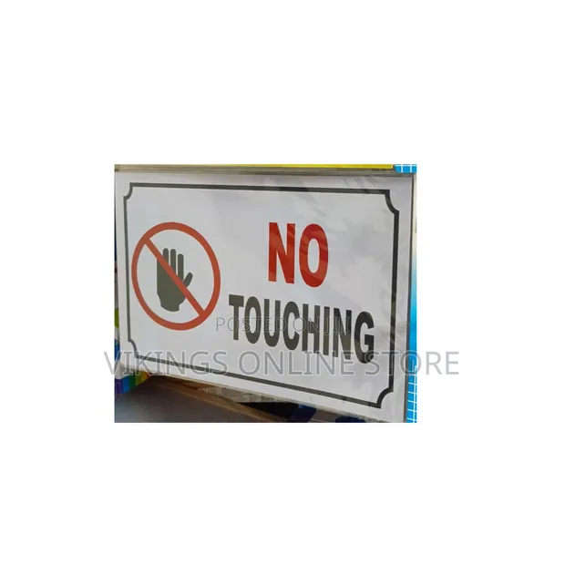 5 Pieces A4 Size 'No Touching' Sticker - Don't Touch Sign - 1