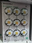 Decorative Daisy-Patterned Adhesive Wall Hooks (Set) - 1