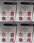 Pack of 9 Festive Red-and-White Patterned Self-Adhesive Wall Hooks - 1