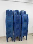 Blue High Back Stackable Plastic Chairs - 1