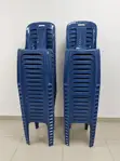 Blue High Back Stackable Plastic Chairs - 2