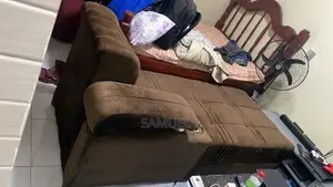 Plush Brown Tufted Sectional Sofa Bed