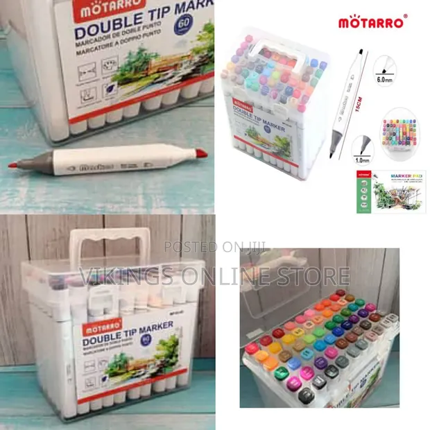 Motarro Quality Dual Tip Marker 60 Colors Set - 1