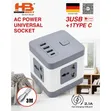 Cube Power Socket Extension Strip - 3